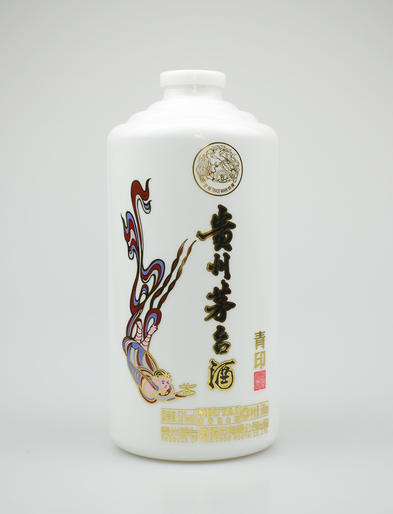 貴州茅臺乳白烤花玻璃酒瓶